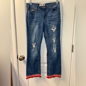 ❤️Velvet Heart Boho Pompom Jeans SZ27❤️